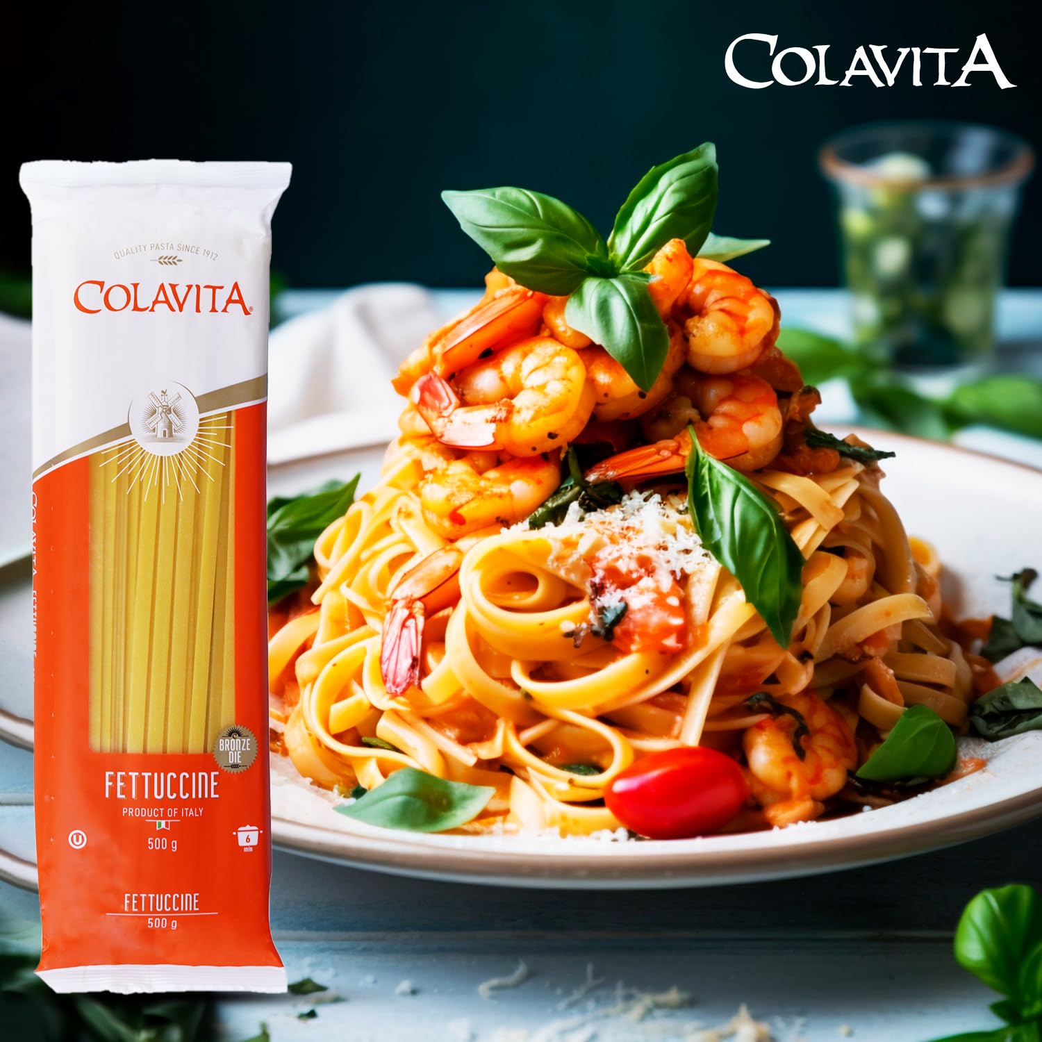 Colavita Fettuccine Durum Wheat Pasta 500 g ( Pack of 2)