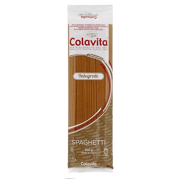 Colavita Spaghetti Whole Wheat Pasta – Authentic Italian Durum Wheat (500 g)