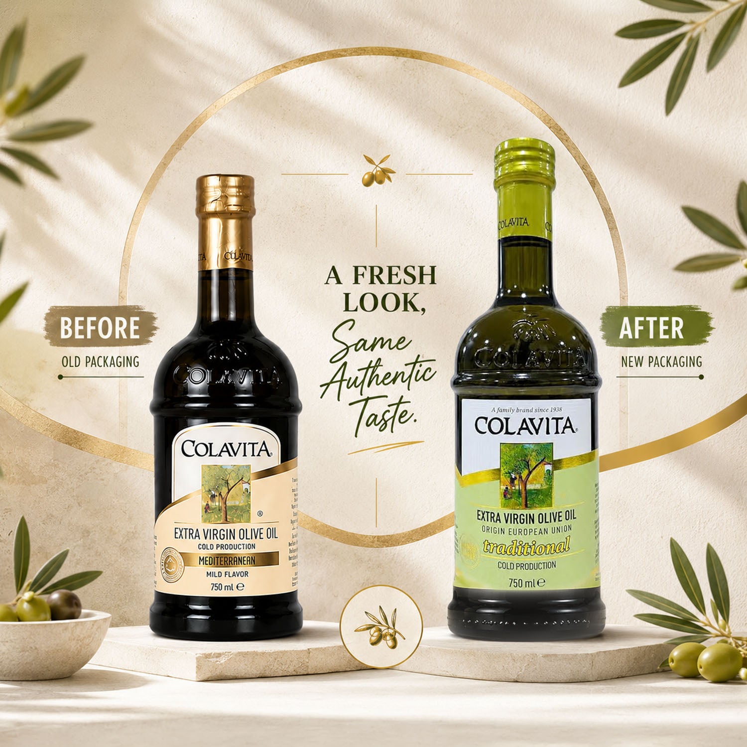 Colavita Traditional Extra Virgin Olive Oil – 750ml - Imported from Italy