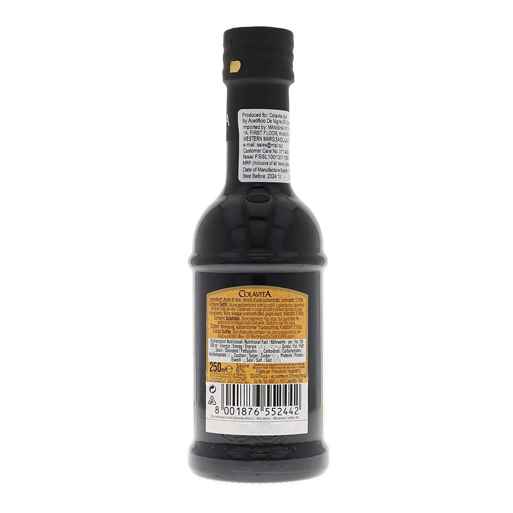 Colavita 250 ML Extra Virgin Olive Oil & Balsamic Vinegar Modena 250 ML with Table Cruet Set