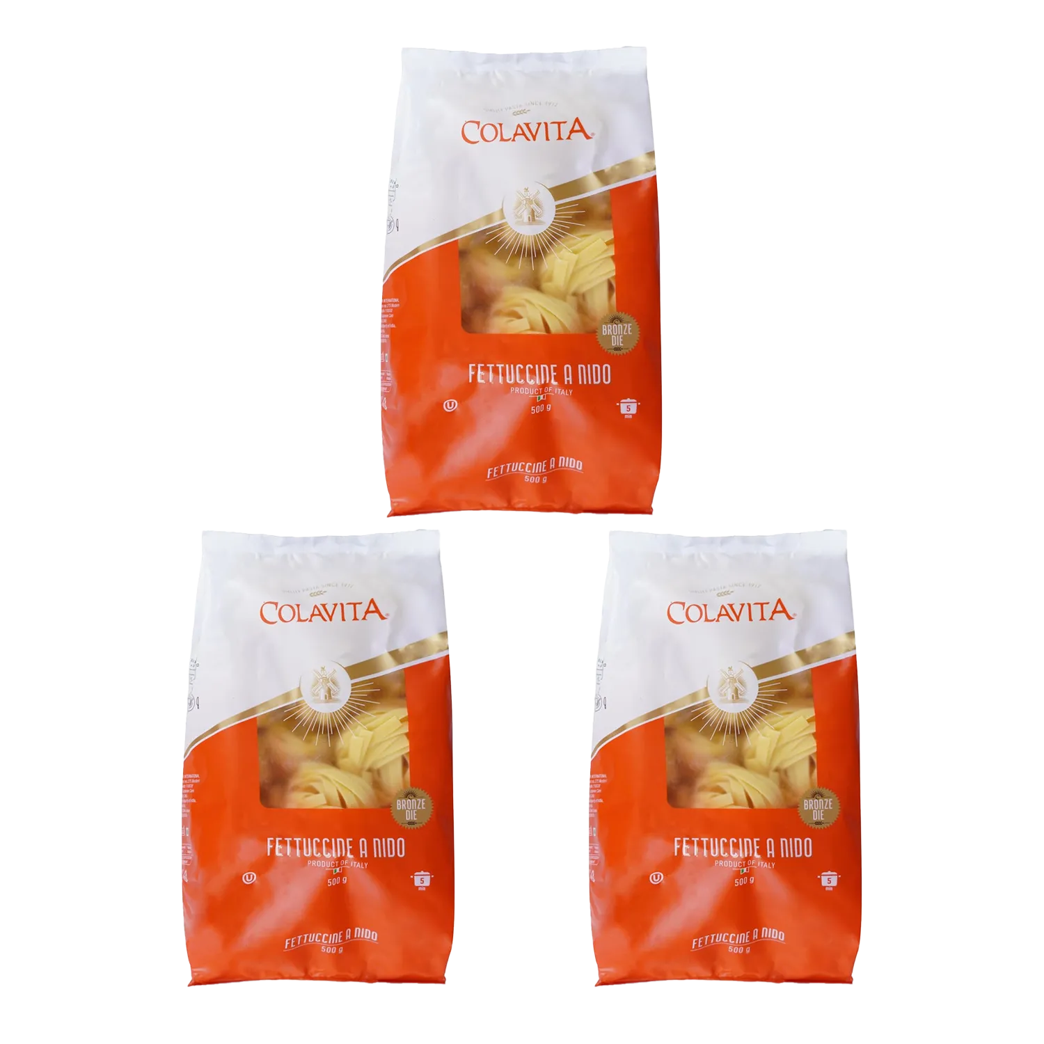 Colavita Fettuccine Pasta 500g (Durum Wheat)-Special Shape (Pack of 3)