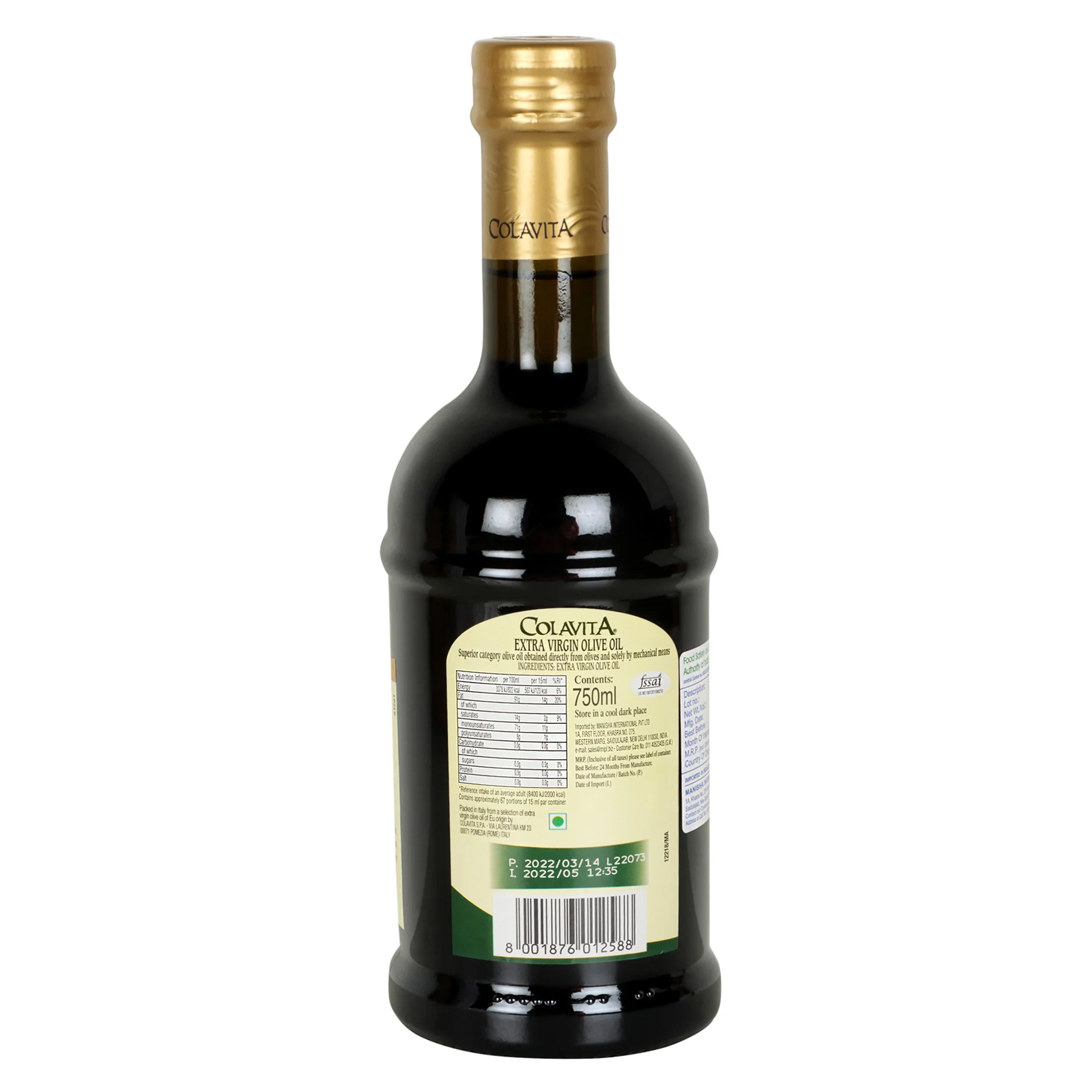 Colavita Mediterranean Extra Virgin Olive Oil – Italian Craftsmanship in Every Drop (750 ml)