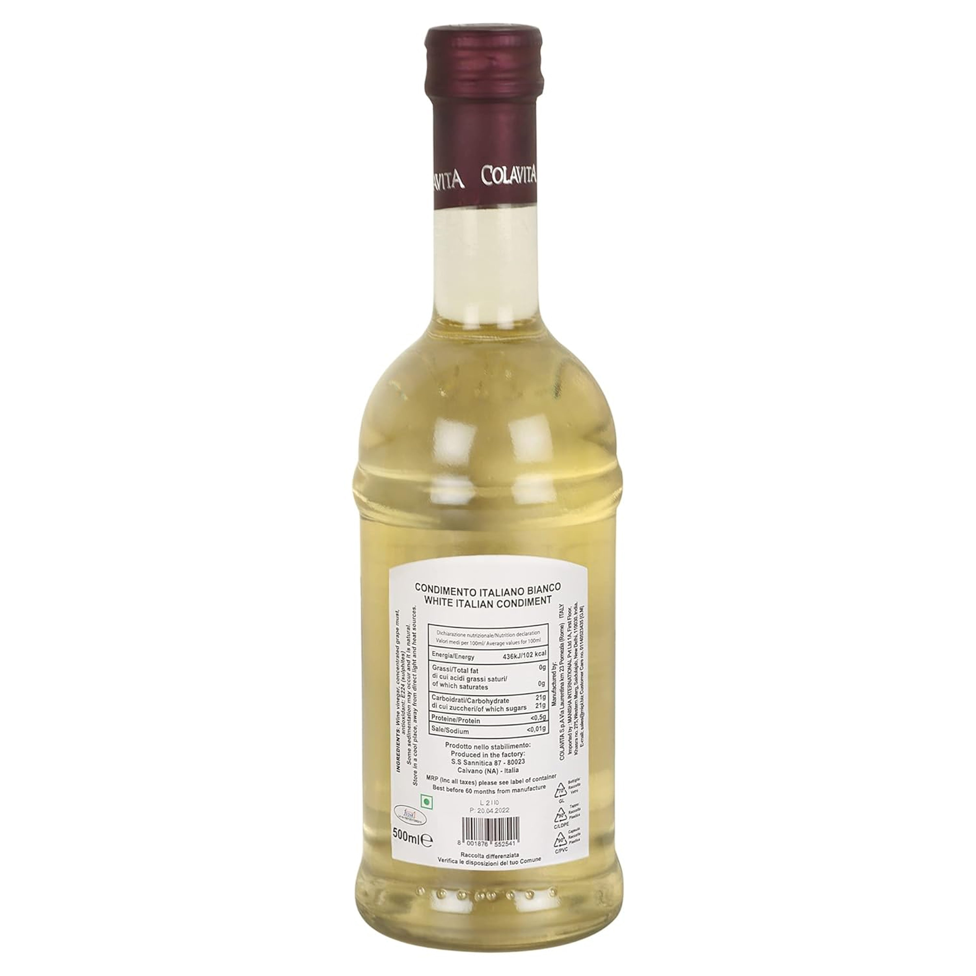 Colavita White Italian Condiment – Sweet Elegance for Your Dishes (500 ml)