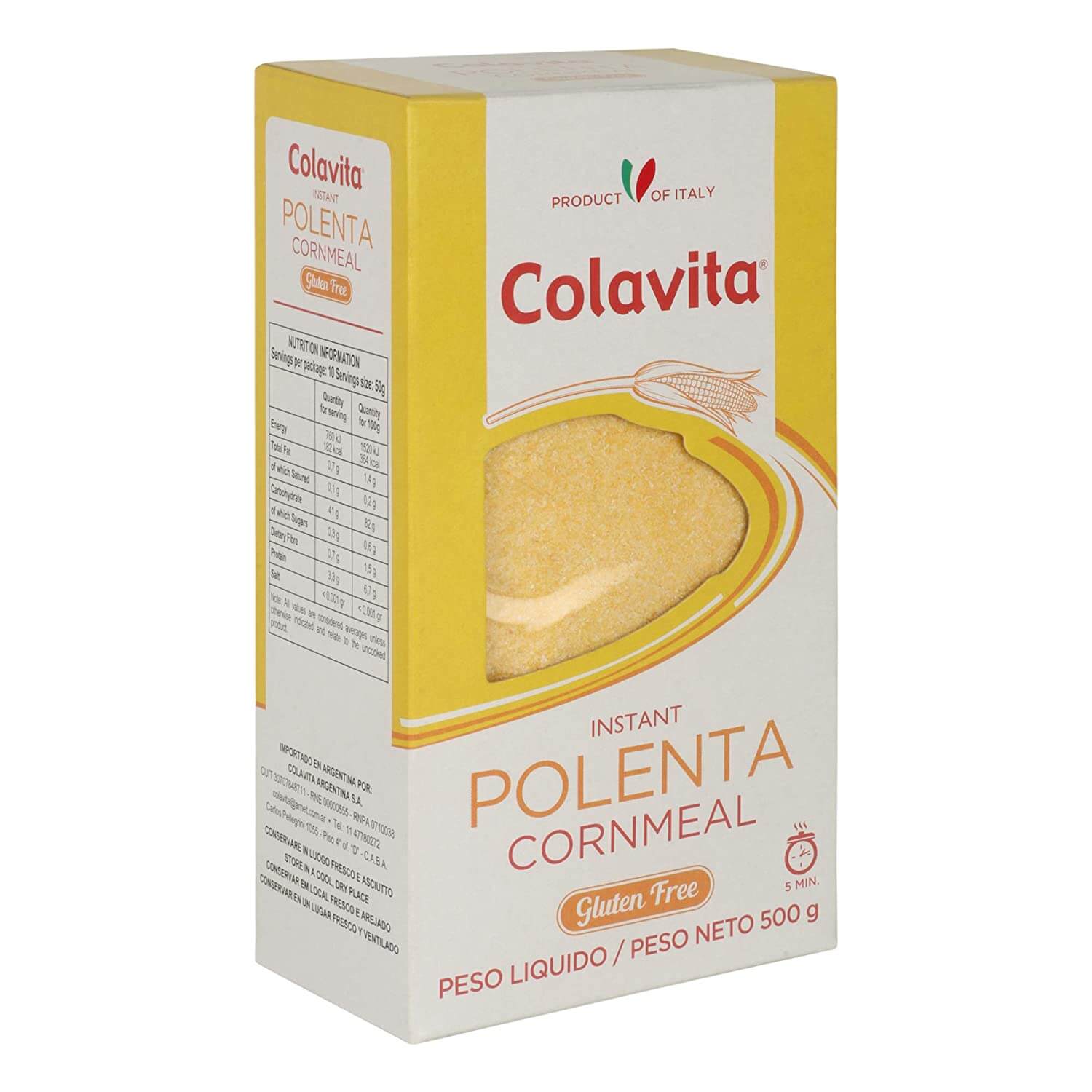 Colavita Polenta Instant Gluten Free Cornmeal 500G