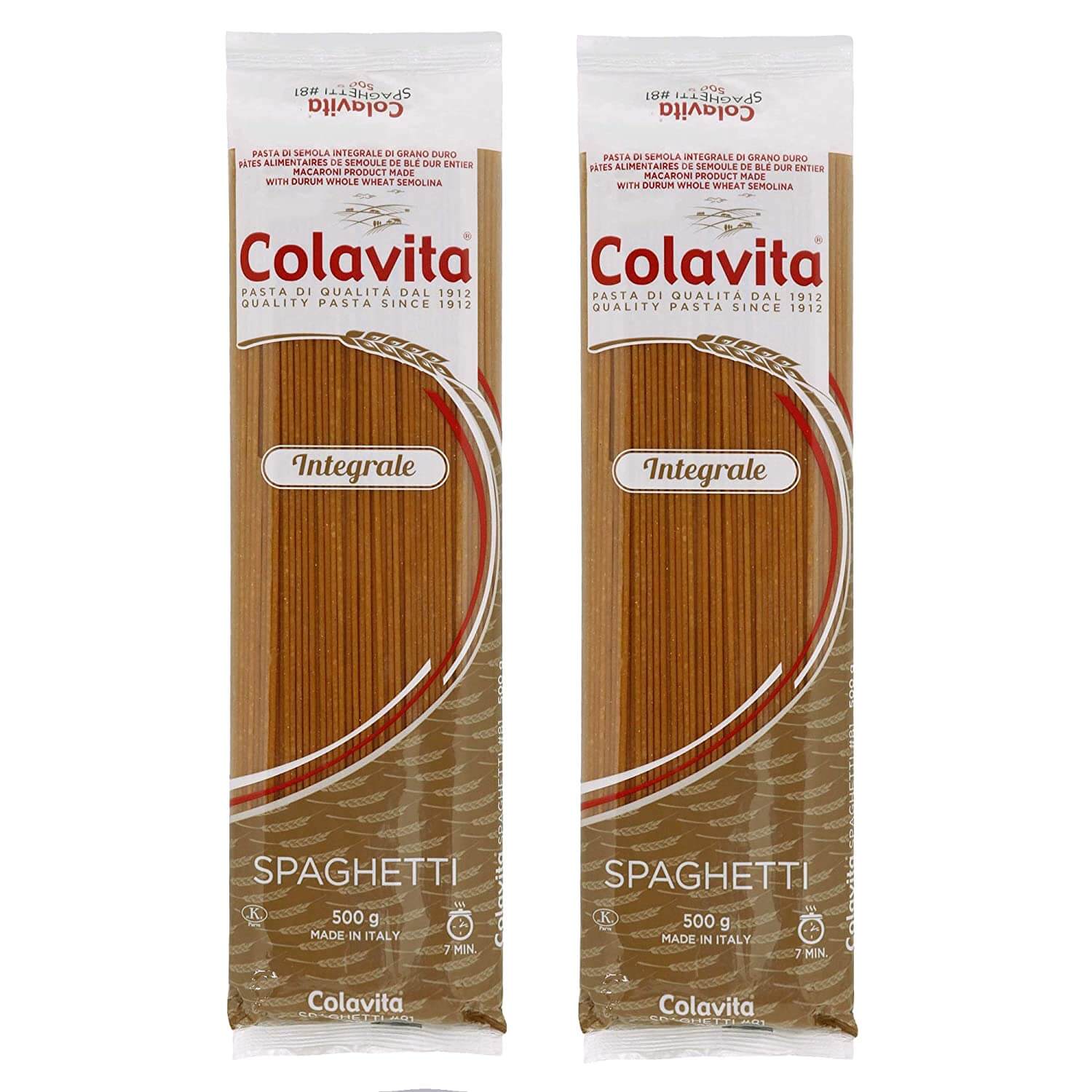 Colavita Spaghetti Durum Whole Wheat Pasta 500 g (Pack of 2)