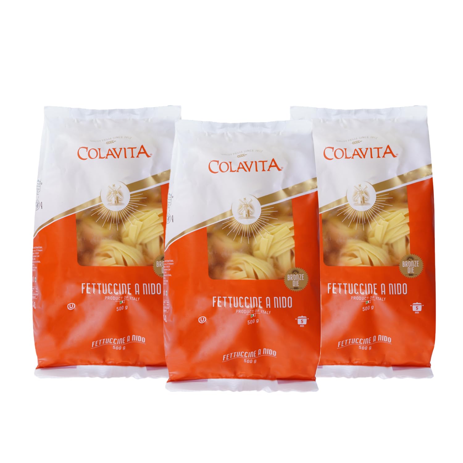 Colavita Fettuccine Pasta 500g (Durum Wheat)-Special Shape (Pack of 3)