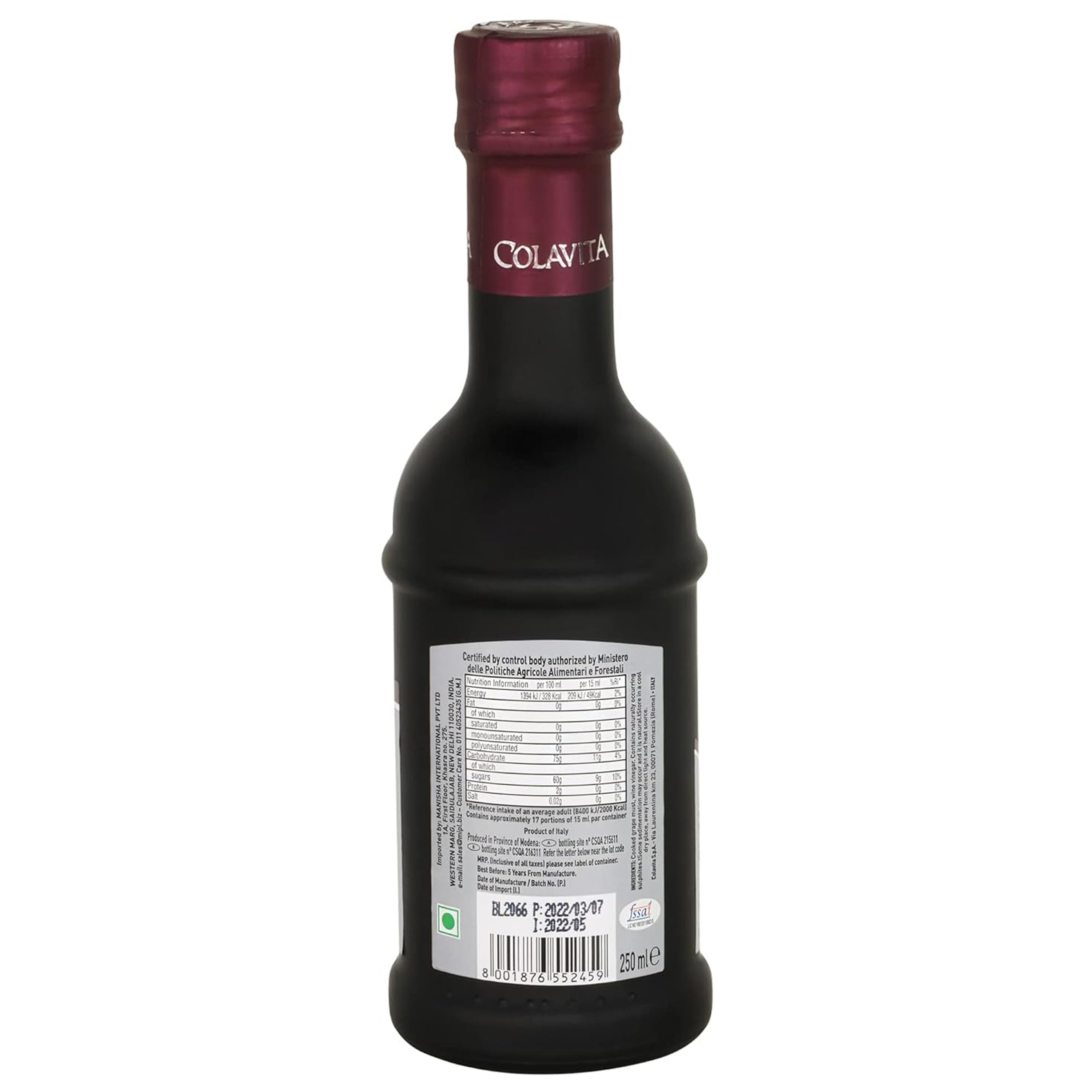 Colavita Aged Balsamic Vinegar of Modena – A Gourmet Masterpiece (250 ml)