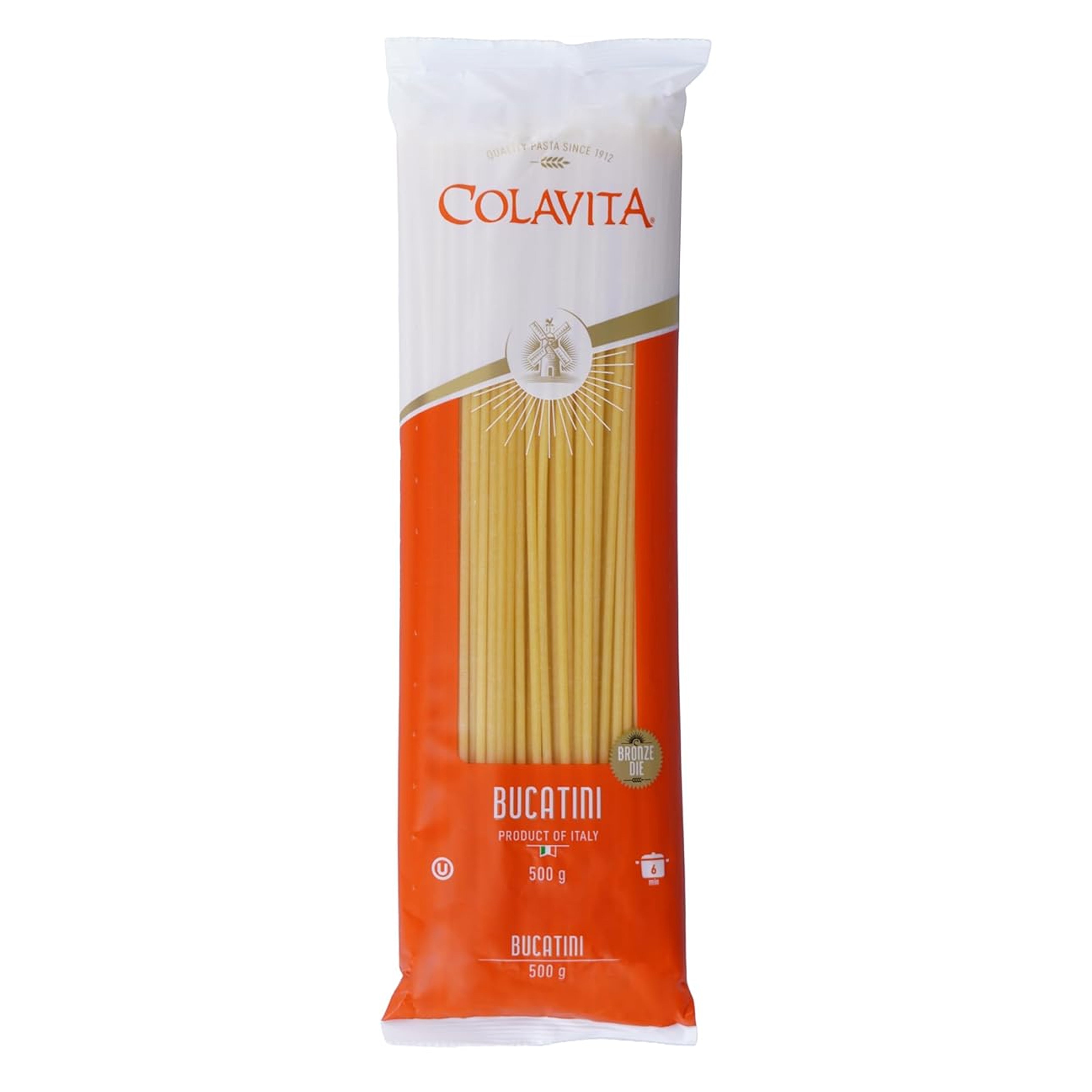 Colavita Bucatini Pasta – Italian Durum Wheat Pasta for Rich Sauces (500 g)