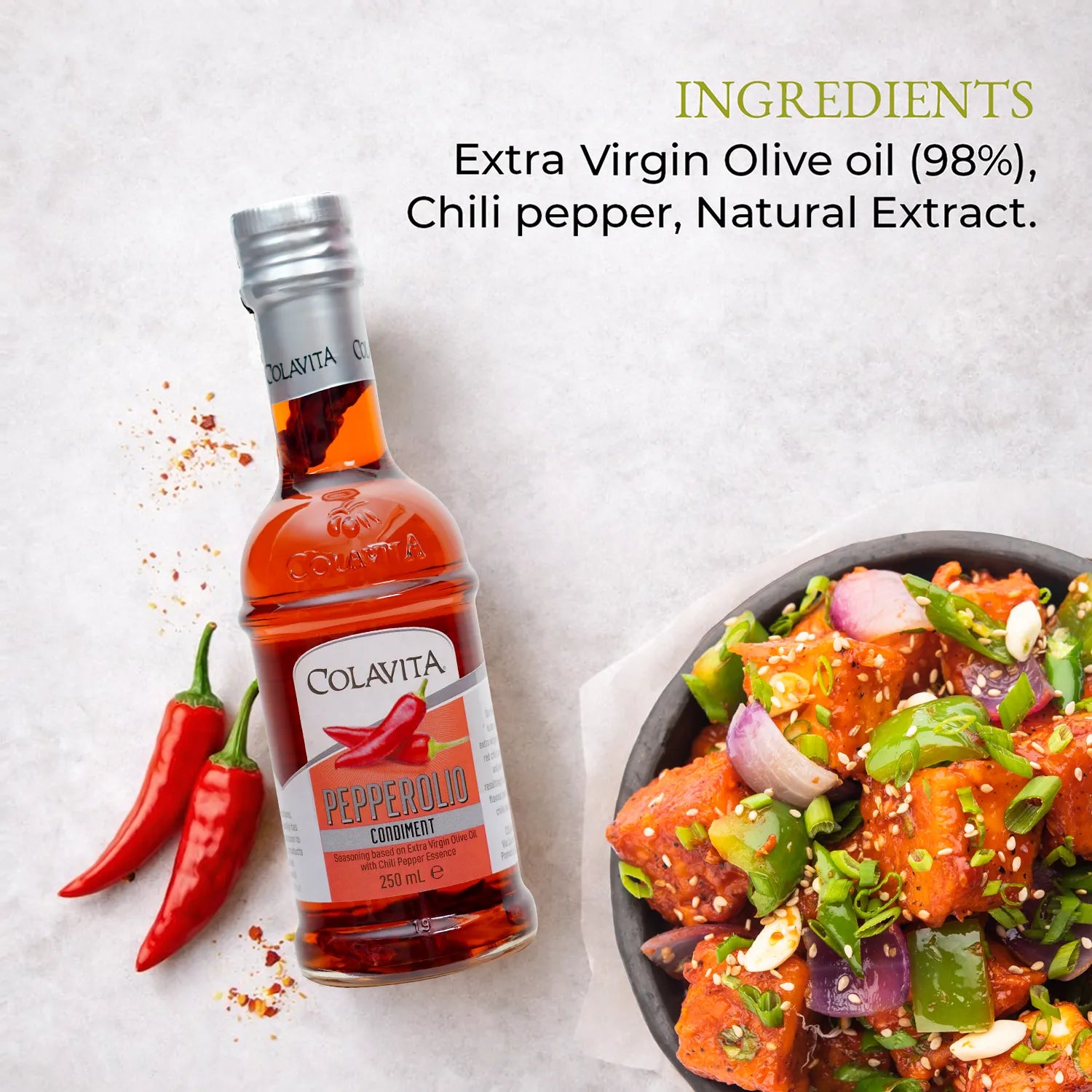 Colavita Pepperolio – Bold and Flavorful Chili-Infused Extra Virgin Olive Oil (250 ml)