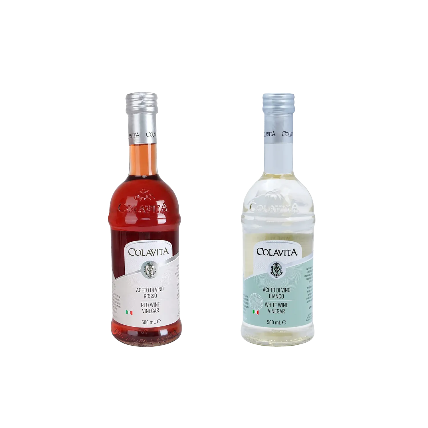 Colavita Combo Deal | Red Wine Vinegar (500 ml), and White Wine Vinegar (500 ml) – 100% Italian & Naturally Crafted