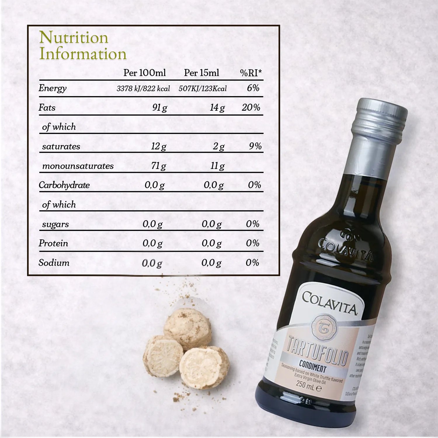 Colavita Tartufolio – Gourmet Extra Virgin Olive Oil with Truffle Aroma (250 ml)