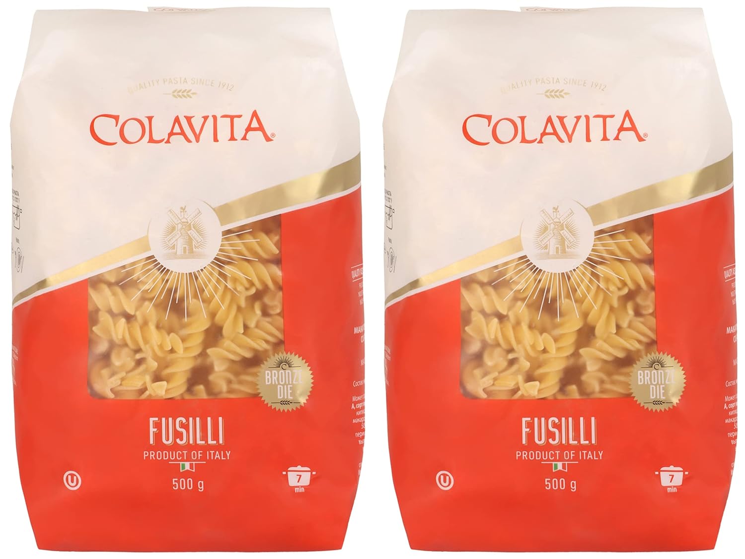 Colavita Fusilli Pasta 500g (Durum Wheat Pasta) Pack of 2