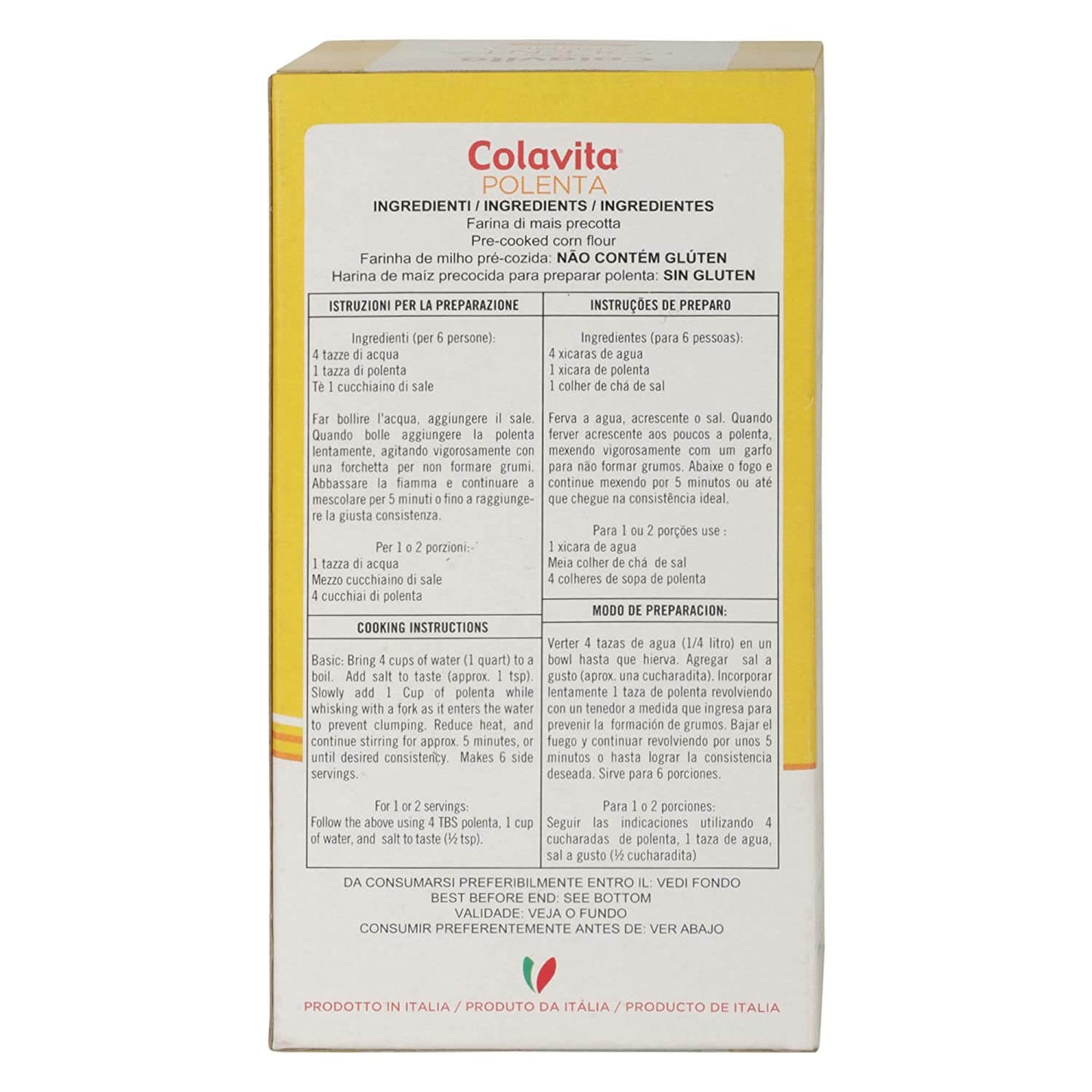 
                  
                    Colavita Polenta Instant Gluten Free Cornmeal 500G
                  
                