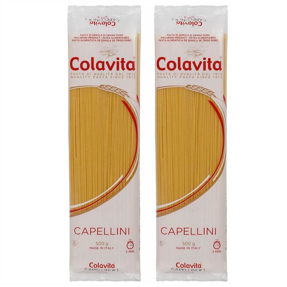 Colavita Capellini Durum Wheat Pasta 500 g (Combo Pack of 2)