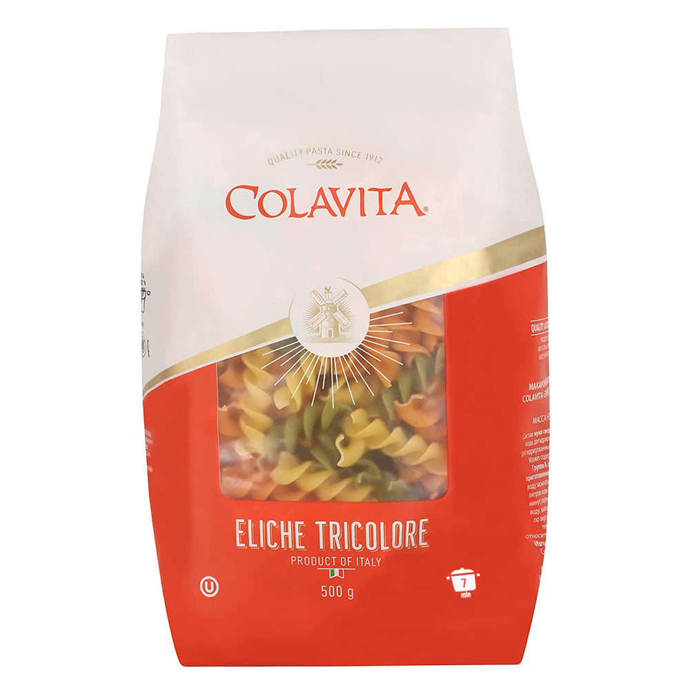 Colavita Eliche Tricolore Pasta 500g (Durum Wheat Pasta)
