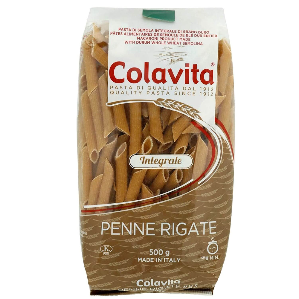 Colavita Penne Rigate Whole Wheat Pasta, 500 g